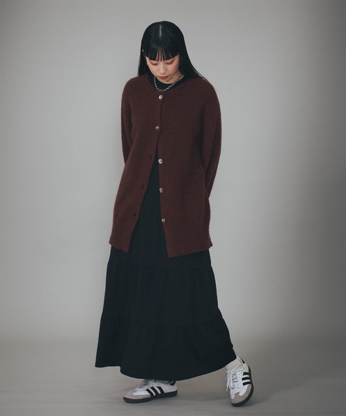 BABU-BU（バブーブ）の「TIERED CUT SEW MAXI H/S ONEPIECE（ワンピース・レディース・ブラック/ベージュ・ONE SIZE）」の19枚目の写真