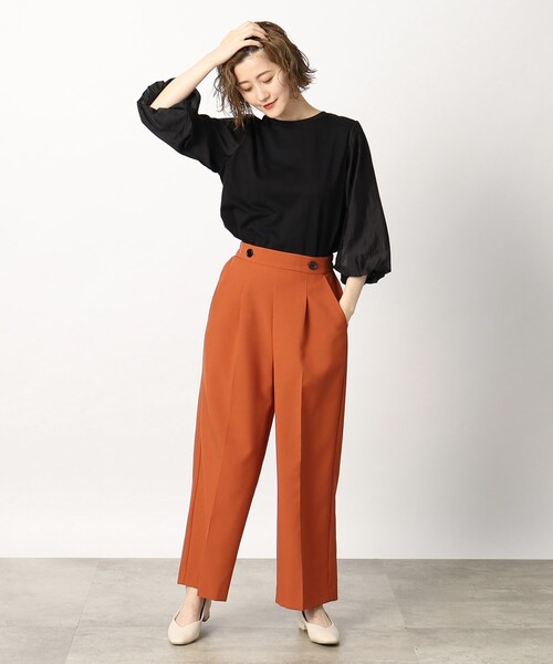 grove(グローブ)の「◆さらりとした履き心地が快適なワイドパンツ(その他パンツ・レディース・ブラック/ナチュラル/オレンジ・02/03/01/04/05)」の12枚目の写真