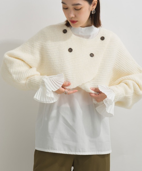 セール】フロントクロスラップニットボレロ（カーディガン/ボレロ