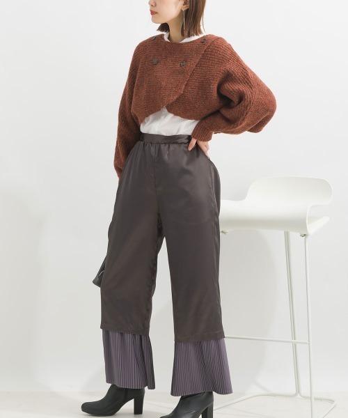 セール】フロントクロスラップニットボレロ（カーディガン/ボレロ