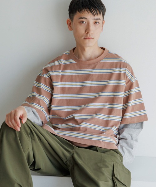 niko and...(ニコアンド)の「フェイクレイヤードロングスリーブTEE(Tシャツ/カットソー・メンズ・ブルー/その他1/その他2/ブラック・LARGE/MEDIUM)」の4枚目の写真