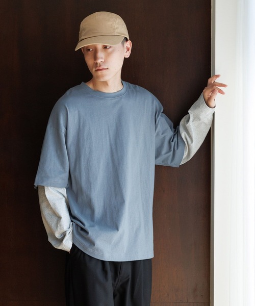 niko and...(ニコアンド)の「フェイクレイヤードロングスリーブTEE(Tシャツ/カットソー・メンズ・ブルー/その他1/その他2/ブラック・LARGE/MEDIUM)」の19枚目の写真