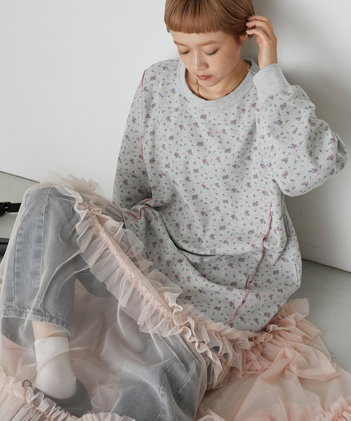 新品タグ付き☆ハグオーワー＊クロス＆クロス＊「Latte」半袖ロンT＊キャメル色 新品タグ付き☆ハグオーワー＊クロス＆クロス＊「Latte」半袖