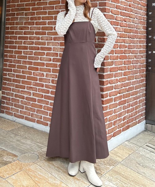INGNI（イング）の「ダブルストラップフレアキャミ／ワンピース（ワンピース・レディース・ブラウン/ブラック・M）」の2枚目の写真