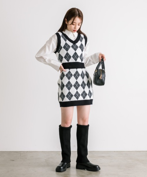 OLIVE des OLIVE（オリーブデオリーブ）の「ニットカバー2WAYロングブーツ　1032130080（ブーツ・レディース・ブラック・LARGE/MEDIUM/SMALL）」の6枚目の写真