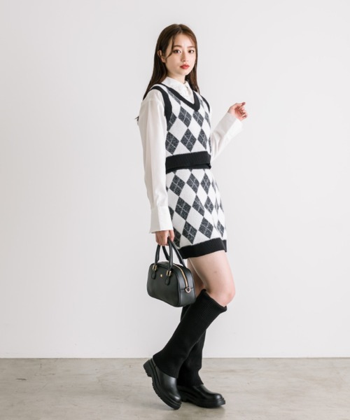 OLIVE des OLIVE（オリーブデオリーブ）の「ニットカバー2WAYロングブーツ　1032130080（ブーツ・レディース・ブラック・LARGE/MEDIUM/SMALL）」の7枚目の写真