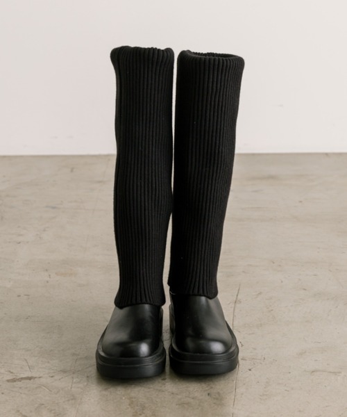 OLIVE des OLIVE（オリーブデオリーブ）の「ニットカバー2WAYロングブーツ　1032130080（ブーツ・レディース・ブラック・LARGE/MEDIUM/SMALL）」の8枚目の写真