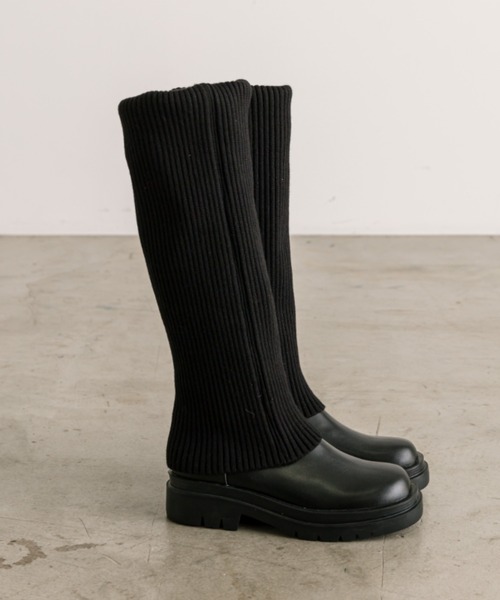 OLIVE des OLIVE（オリーブデオリーブ）の「ニットカバー2WAYロングブーツ　1032130080（ブーツ・レディース・ブラック・LARGE/MEDIUM/SMALL）」の9枚目の写真
