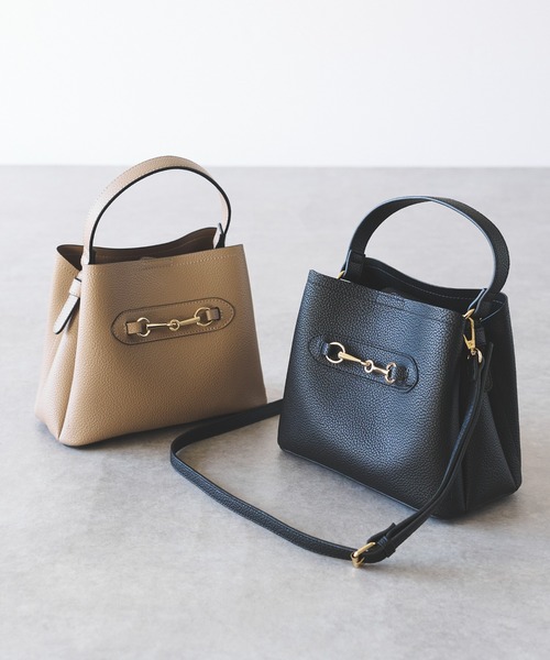 un dix cors（アンディコール）の「ビットバッグ（ハンドバッグ・レディース・ブラック/ベージュ・FREE）」の2枚目の写真