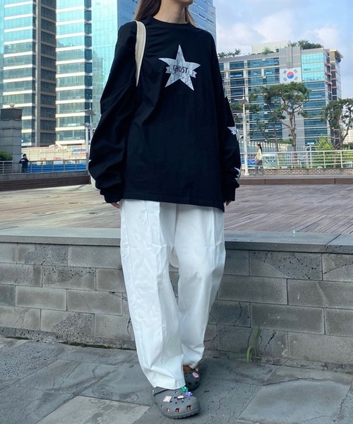 NICE GHOST CLUB(ナイスゴーストクラブ)の「【UNISEX】niceghostclub/ゴーストスター長袖Tシャツ 2976715(Tシャツ/カットソー・レディース・ホワイト/ブラウン/ブラック・SMALL/MEDIUM)」の13枚目の写真