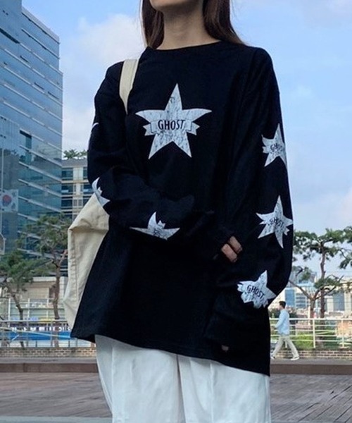 NICE GHOST CLUB(ナイスゴーストクラブ)の「【UNISEX】niceghostclub/ゴーストスター長袖Tシャツ 2976715(Tシャツ/カットソー・レディース・ホワイト/ブラウン/ブラック・SMALL/MEDIUM)」の15枚目の写真