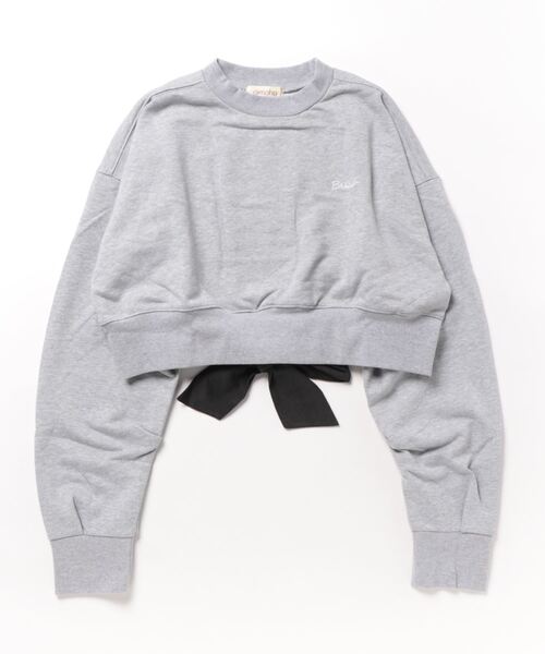 aimoha（アイモハ）の「バックオープンデザインオーバーショートスウェット（スウェット・レディース・ダークグレー/ベージュ/ダークグリーン/ネイビー・MEDIUM/SMALL）」の6枚目の写真