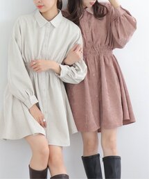 ウエストシャーリングミニワンピース