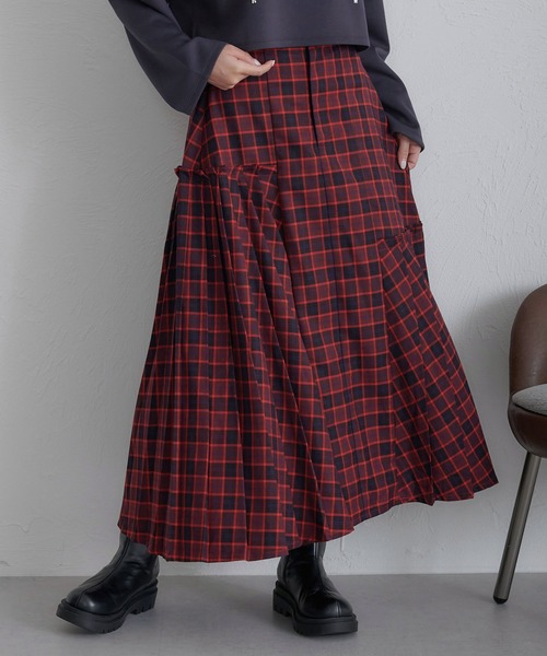 soie by apres jour mignon(ソワバイアプレジュールミニョン)の「【soie by apres jour mignon】サイドプリーツハイウエストスカート【ZOZOTOWN限定アイテム】(スカート・レディース・レッド系その他/ライトグレー/杢グレー/グレー・フリー)」の16枚目の写真