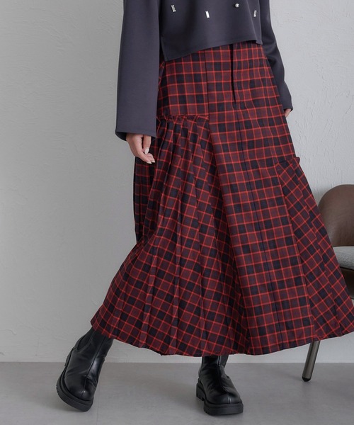 soie by apres jour mignon(ソワバイアプレジュールミニョン)の「【soie by apres jour mignon】サイドプリーツハイウエストスカート【ZOZOTOWN限定アイテム】(スカート・レディース・レッド系その他/ライトグレー/杢グレー/グレー・フリー)」の15枚目の写真