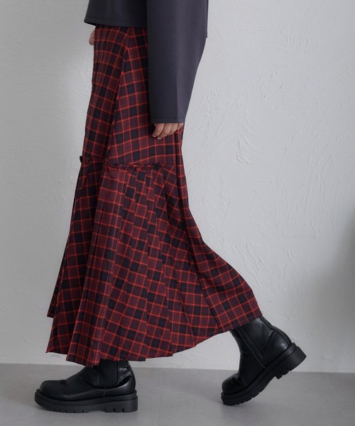 soie by apres jour mignon(ソワバイアプレジュールミニョン)の「【soie by apres jour mignon】サイドプリーツハイウエストスカート【ZOZOTOWN限定アイテム】(スカート・レディース・レッド系その他/ライトグレー/杢グレー/グレー・フリー)」の17枚目の写真