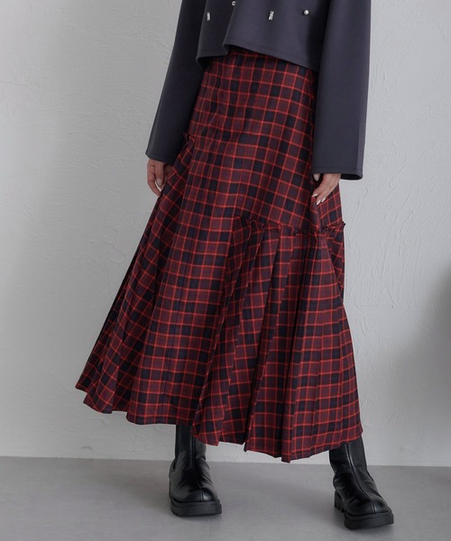 soie by apres jour mignon(ソワバイアプレジュールミニョン)の「【soie by apres jour mignon】サイドプリーツハイウエストスカート【ZOZOTOWN限定アイテム】(スカート・レディース・レッド系その他/ライトグレー/杢グレー/グレー・フリー)」の18枚目の写真