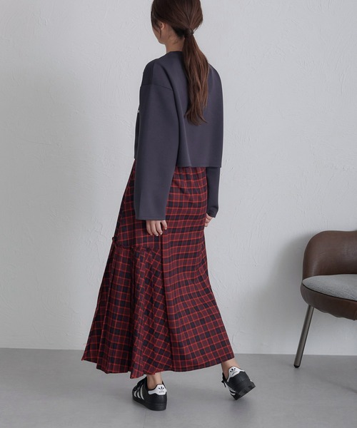 soie by apres jour mignon(ソワバイアプレジュールミニョン)の「【soie by apres jour mignon】サイドプリーツハイウエストスカート【ZOZOTOWN限定アイテム】(スカート・レディース・レッド系その他/ライトグレー/杢グレー/グレー・フリー)」の20枚目の写真