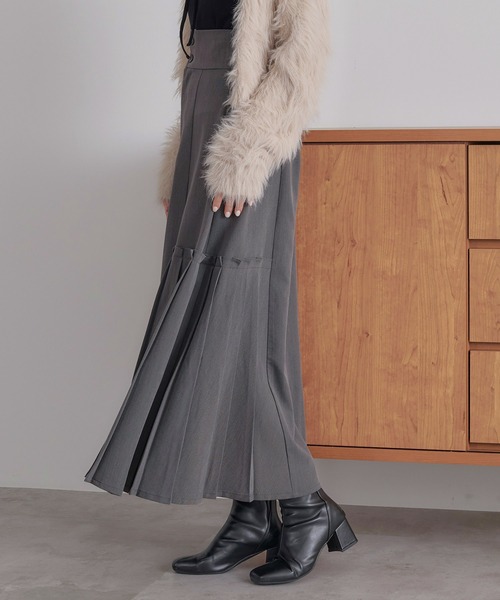 soie by apres jour mignon(ソワバイアプレジュールミニョン)の「【soie by apres jour mignon】サイドプリーツハイウエストスカート【ZOZOTOWN限定アイテム】(スカート・レディース・レッド系その他/ライトグレー/杢グレー/グレー・フリー)」の10枚目の写真