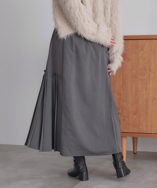 soie by apres jour mignon(ソワバイアプレジュールミニョン)の「【soie by apres jour mignon】サイドプリーツハイウエストスカート【ZOZOTOWN限定アイテム】(スカート・レディース・レッド系その他/ライトグレー/杢グレー/グレー・フリー)」の11枚目の写真