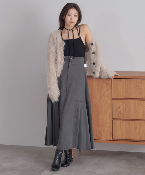 soie by apres jour mignon(ソワバイアプレジュールミニョン)の「【soie by apres jour mignon】サイドプリーツハイウエストスカート【ZOZOTOWN限定アイテム】(スカート・レディース・レッド系その他/ライトグレー/杢グレー/グレー・フリー)」の12枚目の写真