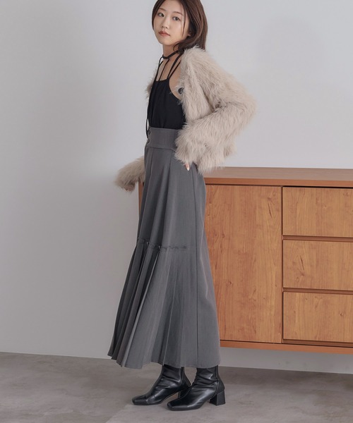 soie by apres jour mignon(ソワバイアプレジュールミニョン)の「【soie by apres jour mignon】サイドプリーツハイウエストスカート【ZOZOTOWN限定アイテム】(スカート・レディース・レッド系その他/ライトグレー/杢グレー/グレー・フリー)」の13枚目の写真