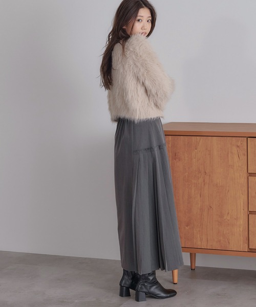 soie by apres jour mignon(ソワバイアプレジュールミニョン)の「【soie by apres jour mignon】サイドプリーツハイウエストスカート【ZOZOTOWN限定アイテム】(スカート・レディース・レッド系その他/ライトグレー/杢グレー/グレー・フリー)」の14枚目の写真