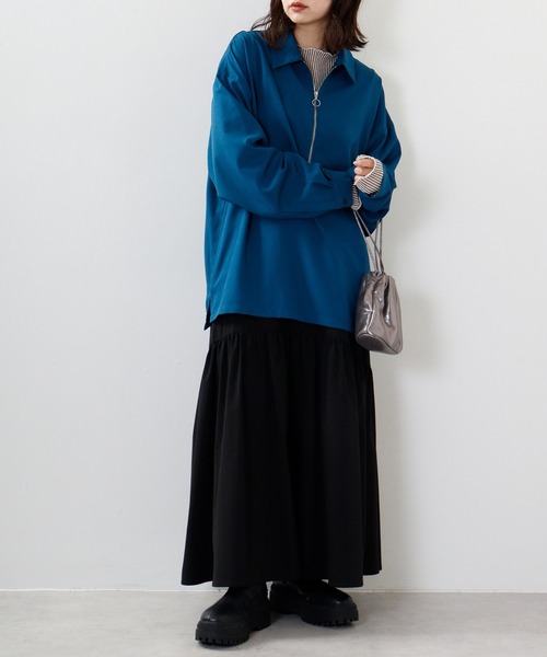 CIAO(チャオ)の「ciao ハーフジップ ドレープシャツ 長袖(シャツ/ブラウス・メンズ・ホワイト/グレー/ブルー/ブラック・M/L)」の22枚目の写真