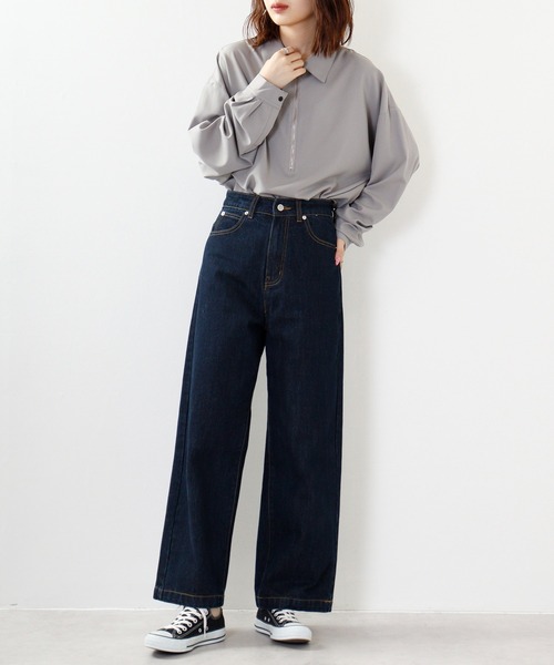 CIAO(チャオ)の「ciao ハーフジップ ドレープシャツ 長袖(シャツ/ブラウス・メンズ・ホワイト/グレー/ブルー/ブラック・M/L)」の13枚目の写真