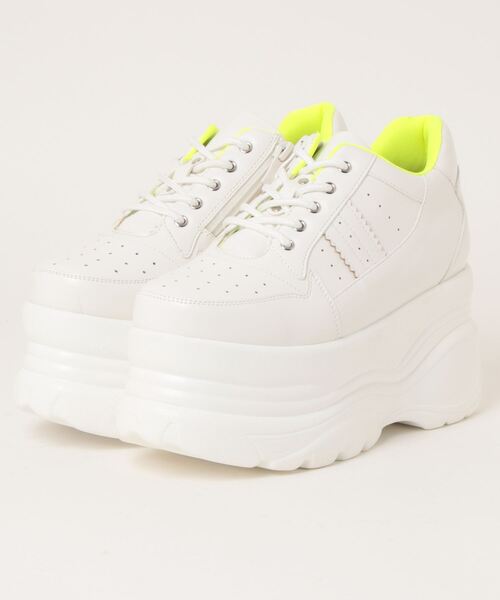 Mafmof（マフモフ）の「Mafmof(マフモフ)9cmソール厚底レースアップスニーカー（スニーカー・レディース・ブラック/ホワイト・LL/M/S/L）」の18枚目の写真