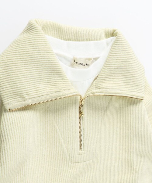 BRANSHES（ブランシェス）の「ジップアップ重ね着風トレーナー（パーカー・キッズ・アイボリー/ネイビー・90/130/110/150/120/140/100）」の4枚目の写真