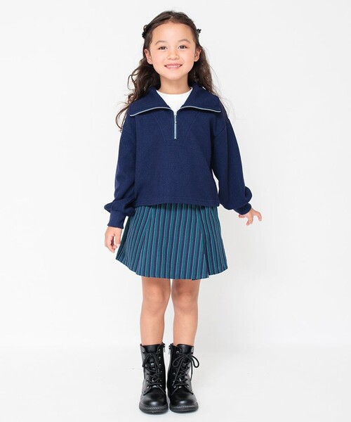 BRANSHES（ブランシェス）の「ジップアップ重ね着風トレーナー（パーカー・キッズ・アイボリー/ネイビー・90/130/110/150/120/140/100）」の11枚目の写真