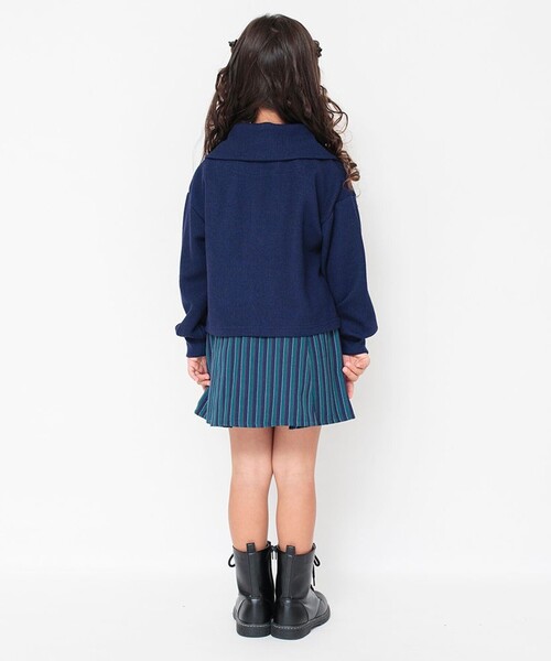 BRANSHES（ブランシェス）の「ジップアップ重ね着風トレーナー（パーカー・キッズ・アイボリー/ネイビー・90/130/110/150/120/140/100）」の13枚目の写真