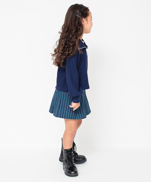 BRANSHES（ブランシェス）の「ジップアップ重ね着風トレーナー（パーカー・キッズ・アイボリー/ネイビー・90/130/110/150/120/140/100）」の14枚目の写真