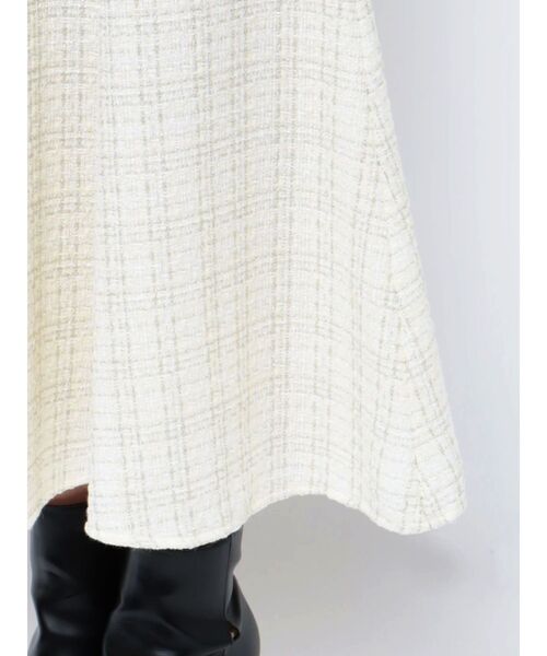 MERCURYDUO（マーキュリーデュオ）の「異素材ドッキングバックレースアップニットワンピース（ワンピース・レディース・オフホワイト/アイボリー/ブラック/ベビーピンク・SMALL/MEDIUM）」の13枚目の写真