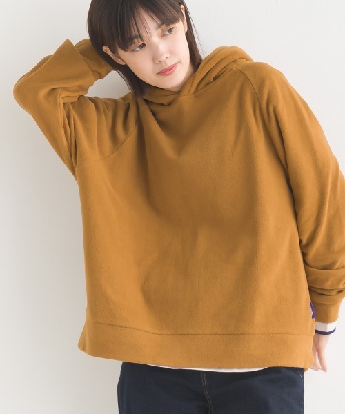 OMNES（オムネス）の「ふわ軽静電気防止マイクロフリースパーカー長袖（パーカー・レディース・アイボリー/キャメル/ホワイト×ネイビー/ブラック・LARGE/MEDIUM）」の14枚目の写真