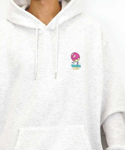 Burner（バーナー）の「【GROOVY STORE】WALKING DONUT オーバーサイズ刺繍スウェットパーカー裏起毛（パーカー・メンズ・ブラック/ホワイト/グレイッシュベージュ・L/M/LL）」の5枚目の写真