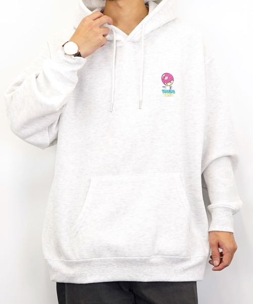 Burner（バーナー）の「【GROOVY STORE】WALKING DONUT オーバーサイズ刺繍スウェットパーカー裏起毛（パーカー・メンズ・ブラック/ホワイト/グレイッシュベージュ・L/M/LL）」の6枚目の写真