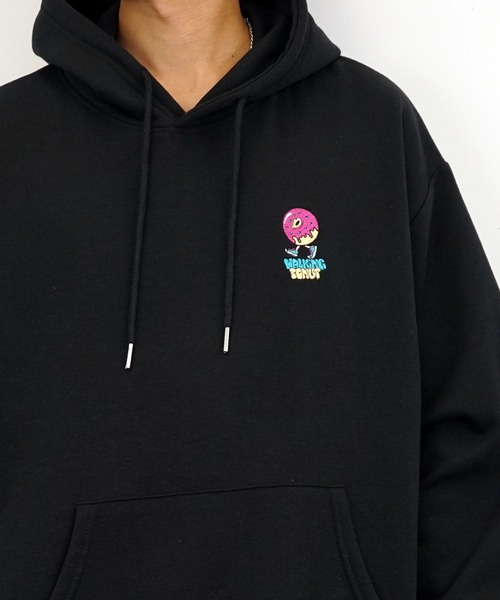 Burner（バーナー）の「【GROOVY STORE】WALKING DONUT オーバーサイズ刺繍スウェットパーカー裏起毛（パーカー・メンズ・ブラック/ホワイト/グレイッシュベージュ・L/M/LL）」の13枚目の写真