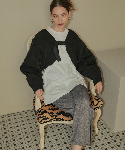 ELLEgirl（エルガール）の「ラメセンターシームリブパンツ【ELLEgirl/エル ガール】（その他パンツ・レディース・ブラウン/グレー・FREE）」の8枚目の写真