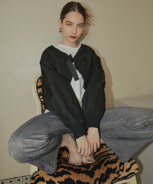 ELLEgirl（エルガール）の「ラメセンターシームリブパンツ【ELLEgirl/エル ガール】（その他パンツ・レディース・ブラウン/グレー・FREE）」の9枚目の写真