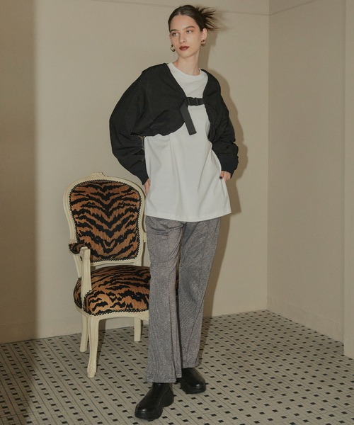 ELLEgirl（エルガール）の「ラメセンターシームリブパンツ【ELLEgirl/エル ガール】（その他パンツ・レディース・ブラウン/グレー・FREE）」の12枚目の写真