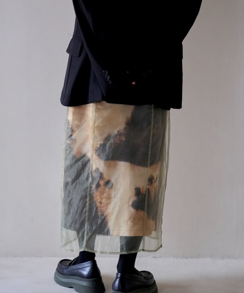 Uenui（ウニュイ）の「フォールンリーブス シアースカート レイヤード スリット（スカート・レディース・イエロー・FREE）」の7枚目の写真