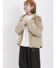Samansa Mos2 | フード取り外しボア切替ジャケット(ノーカラージャケット)