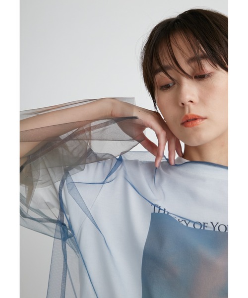 emmi（エミ）の「【emmi atelier】チュールプルオーバー（Tシャツ/カットソー・レディース・ブラック/ライトグレー/その他・FREE）」の17枚目の写真