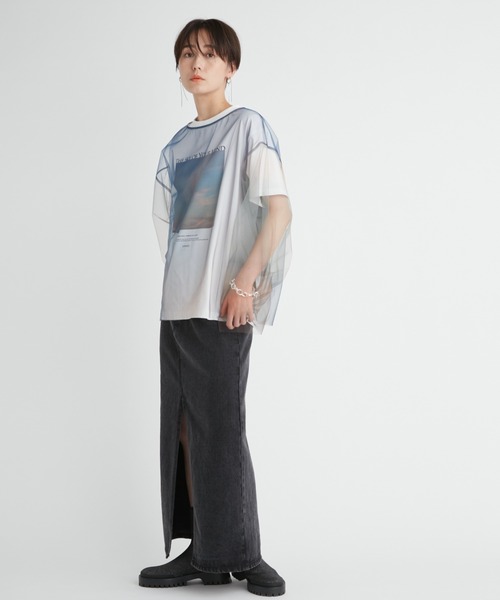 emmi（エミ）の「【emmi atelier】チュールプルオーバー（Tシャツ