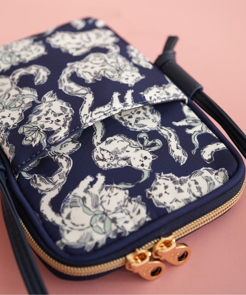 PAUL & JOE ACCESSOIRES(ポールアンドジョーアクセソワ)の「【PAUL & JOE ACCESSOIRES /ポール アンド ジョー アクセソワ 】 ジプヌネリボン スマホポシェット(ショルダーバッグ・レディース・ネイビー/ピンク・FREE)」の6枚目の写真