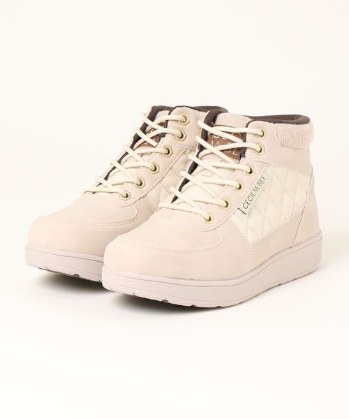 CECIL McBEE(セシルマクビー)の「【CECIL McBEE】セシルマクビー 防水・防滑コートタイプスニーカーブーツ CML-503(スニーカー・レディース・ブラック/アイボリー・LL/L/M/S)」の2枚目の写真