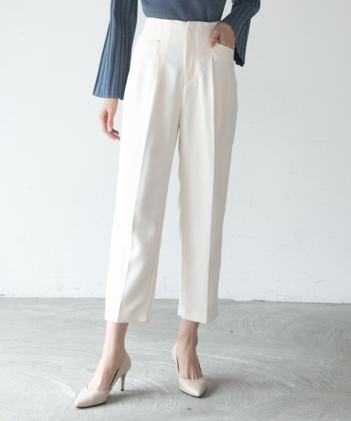 M.deux（エムドゥ）の「～ハイウエストタックプレスパンツ～（その他