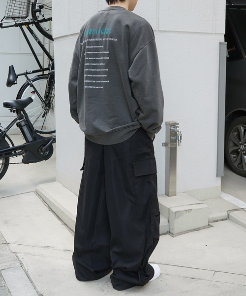 Red Cap Girl（レッドキャプガール）の「【RED CAP GIRL】ビッグシルエット ピグメント加工 フロントイラストプリント プルオーバースウェット（スウェット・メンズ・グレー系その他/チャコールグレー・L/M）」の5枚目の写真